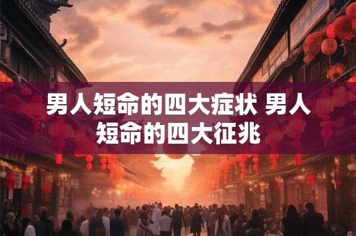 男人短命的四大症状 男人短命的四大征兆