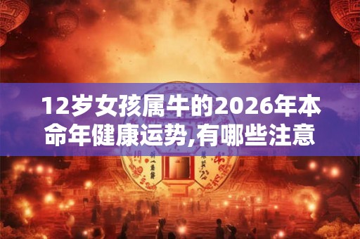 12岁女孩属牛的2026年本命年健康运势,有哪些注意事项
