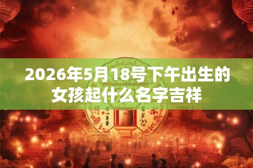 2026年5月18号下午出生的女孩起什么名字吉祥