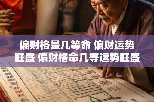 偏财格是几等命 偏财运势旺盛 偏财格命几等运势旺盛吗