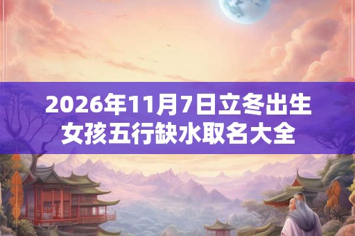 2026年11月7日立冬出生女孩五行缺水取名大全