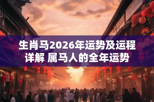 生肖马2026年运势及运程详解 属马人的全年运势