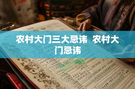 农村大门三大忌讳 农村大门忌讳 农村大门三大忌讳 农村大门忌讳