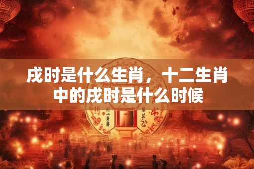 戌时是什么生肖，十二生肖中的戌时是什么时候