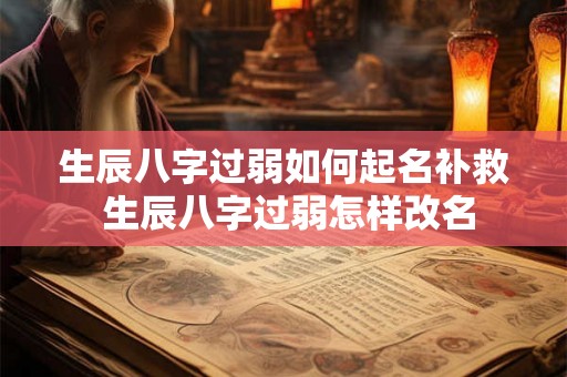 生辰八字过弱如何起名补救 生辰八字过弱怎样改名