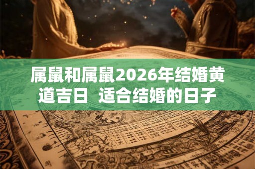 属鼠和属鼠2026年结婚黄道吉日  适合结婚的日子