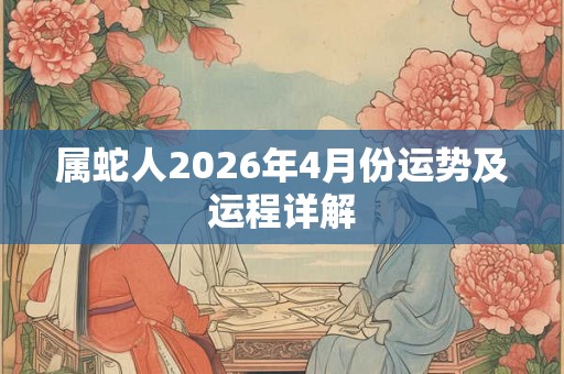 属蛇人2026年4月份运势及运程详解