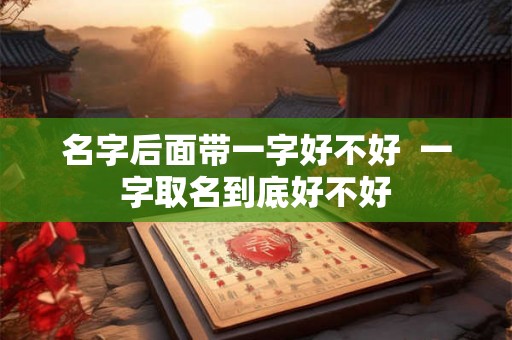 名字后面带一字好不好  一字取名到底好不好
