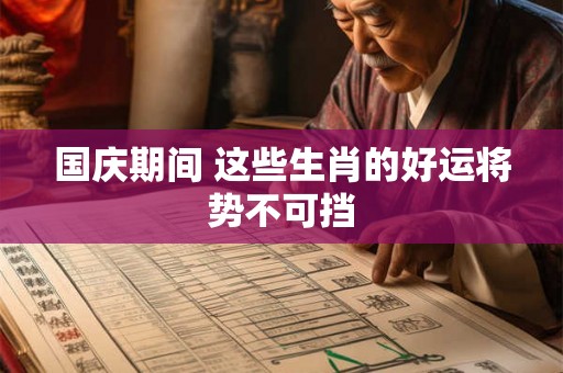 国庆期间 这些生肖的好运将势不可挡