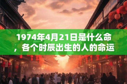 1974年4月21日是什么命，各个时辰出生的人的命运