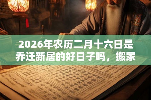 2026年农历二月十六日是乔迁新居的好日子吗，搬家好不好？