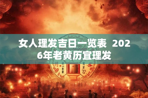 女人理发吉日一览表  2026年老黄历宜理发