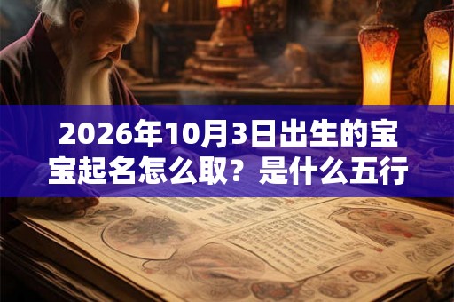 2026年10月3日出生的宝宝起名怎么取？是什么五行呢？