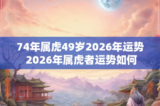 74年属虎49岁2026年运势 2026年属虎者运势如何 74年属虎49岁2026年运势 2026年属虎者运势如何