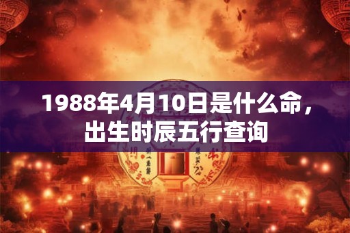 1988年4月10日是什么命，出生时辰五行查询