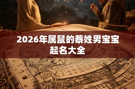 2026年属鼠的蔡姓男宝宝起名大全