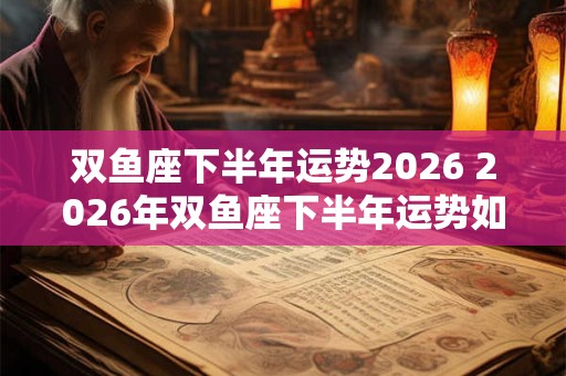 双鱼座下半年运势2026 2026年双鱼座下半年运势如何