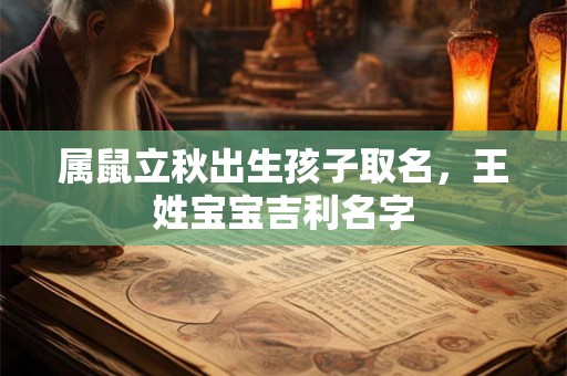 属鼠立秋出生孩子取名，王姓宝宝吉利名字