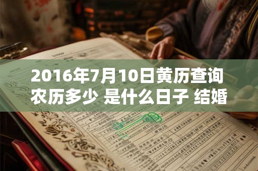 2016年7月10日黄历查询 农历多少 是什么日子 结婚吉时