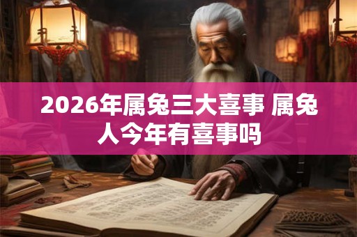 2026年属兔三大喜事 属兔人今年有喜事吗