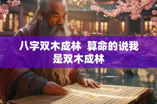八字双木成林  算命的说我是双木成林