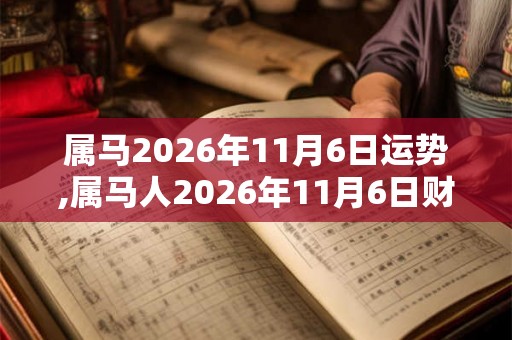 属马2026年11月6日运势,属马人2026年11月6日财运,生肖马2026年11月6日运势 属马2026年11月6日运势,属马人2026年11月6日财运,生肖马2026年11月6日运势