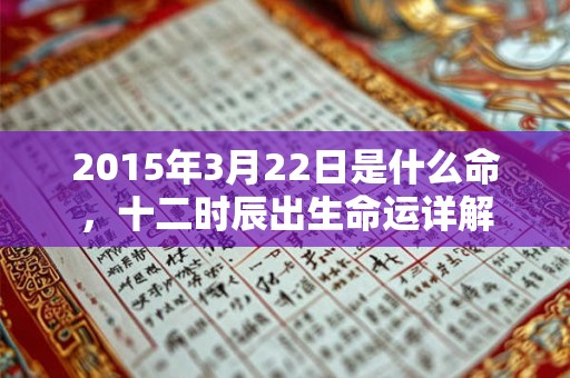 2015年3月22日是什么命，十二时辰出生命运详解