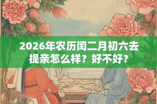 2026年农历闰二月初六去提亲怎么样？好不好？