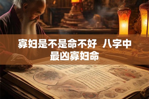 寡妇是不是命不好  八字中最凶寡妇命