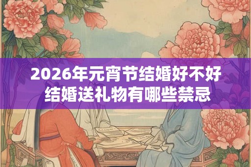 2026年元宵节结婚好不好 结婚送礼物有哪些禁忌