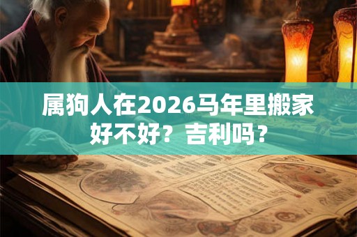属狗人在2026马年里搬家好不好？吉利吗？