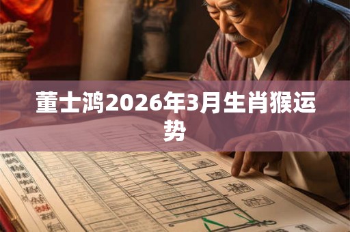 董士鸿2026年3月生肖猴运势 董士鸿2026年3月生肖猴运势