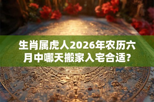 生肖属虎人2026年农历六月中哪天搬家入宅合适？