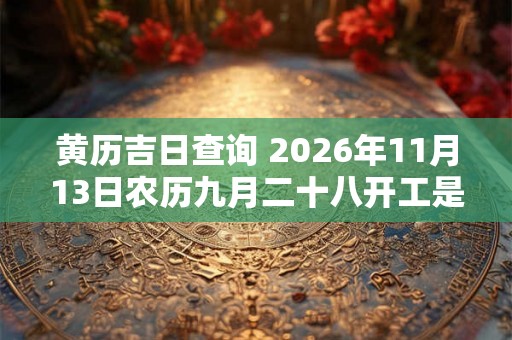 黄历吉日查询 2026年11月13日农历九月二十八开工是好是坏 黄历吉日查询 2026年11月13日农历九月二十八开工是好是坏