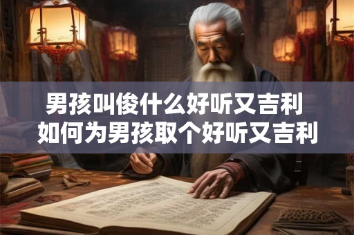男孩叫俊什么好听又吉利 如何为男孩取个好听又吉利的名字