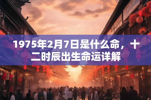 1975年2月7日是什么命，十二时辰出生命运详解