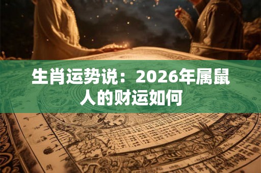 生肖运势说：2026年属鼠人的财运如何