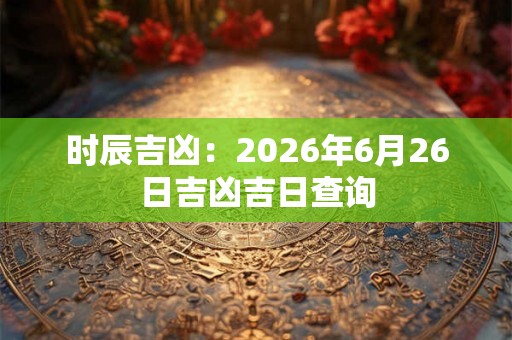时辰吉凶：2026年6月26日吉凶吉日查询