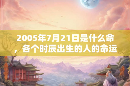 2005年7月21日是什么命，各个时辰出生的人的命运