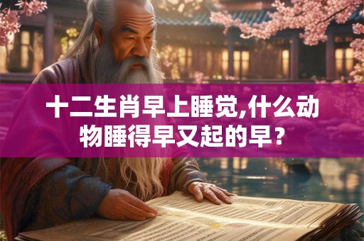 十二生肖早上睡觉,什么动物睡得早又起的早？