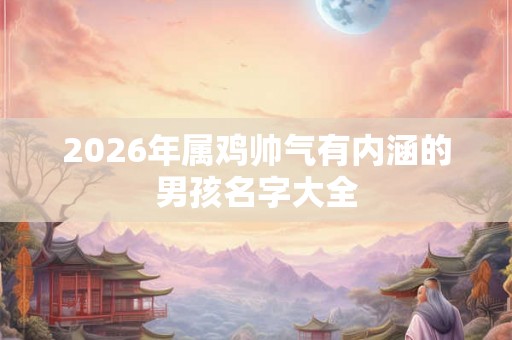 2026年属鸡帅气有内涵的男孩名字大全