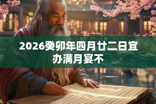 2026癸卯年四月廿二日宜办满月宴不
