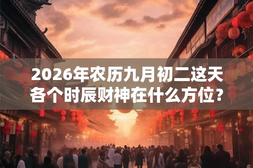 2026年农历九月初二这天各个时辰财神在什么方位？