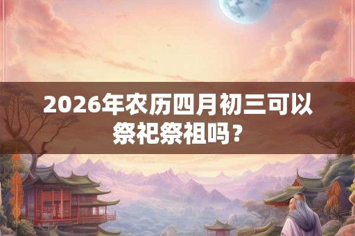 2026年农历四月初三可以祭祀祭祖吗？