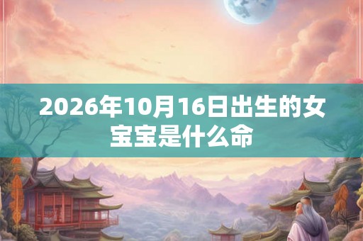 2026年10月16日出生的女宝宝是什么命