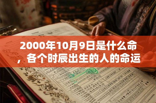 2000年10月9日是什么命，各个时辰出生的人的命运