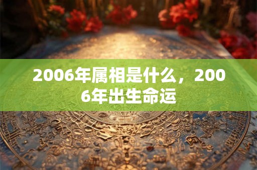 2006年属相是什么，2006年出生命运