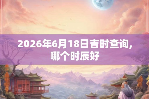 2026年6月18日吉时查询,哪个时辰好