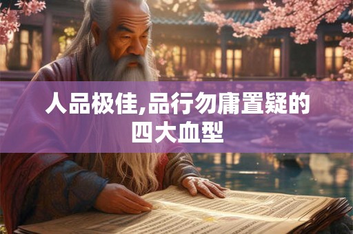人品极佳,品行勿庸置疑的四大血型