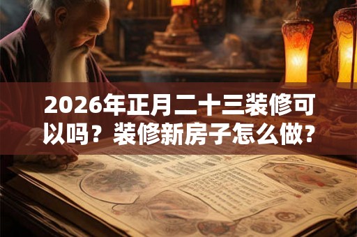 2026年正月二十三装修可以吗？装修新房子怎么做？